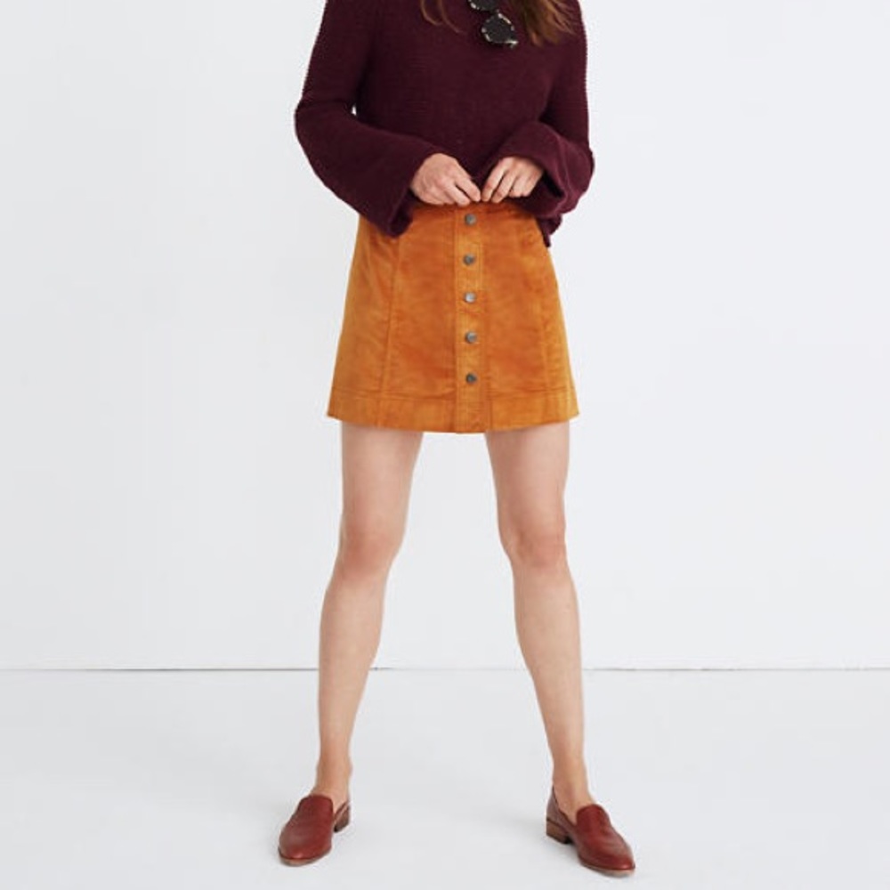 Rust Corduroy Madewell Skirt